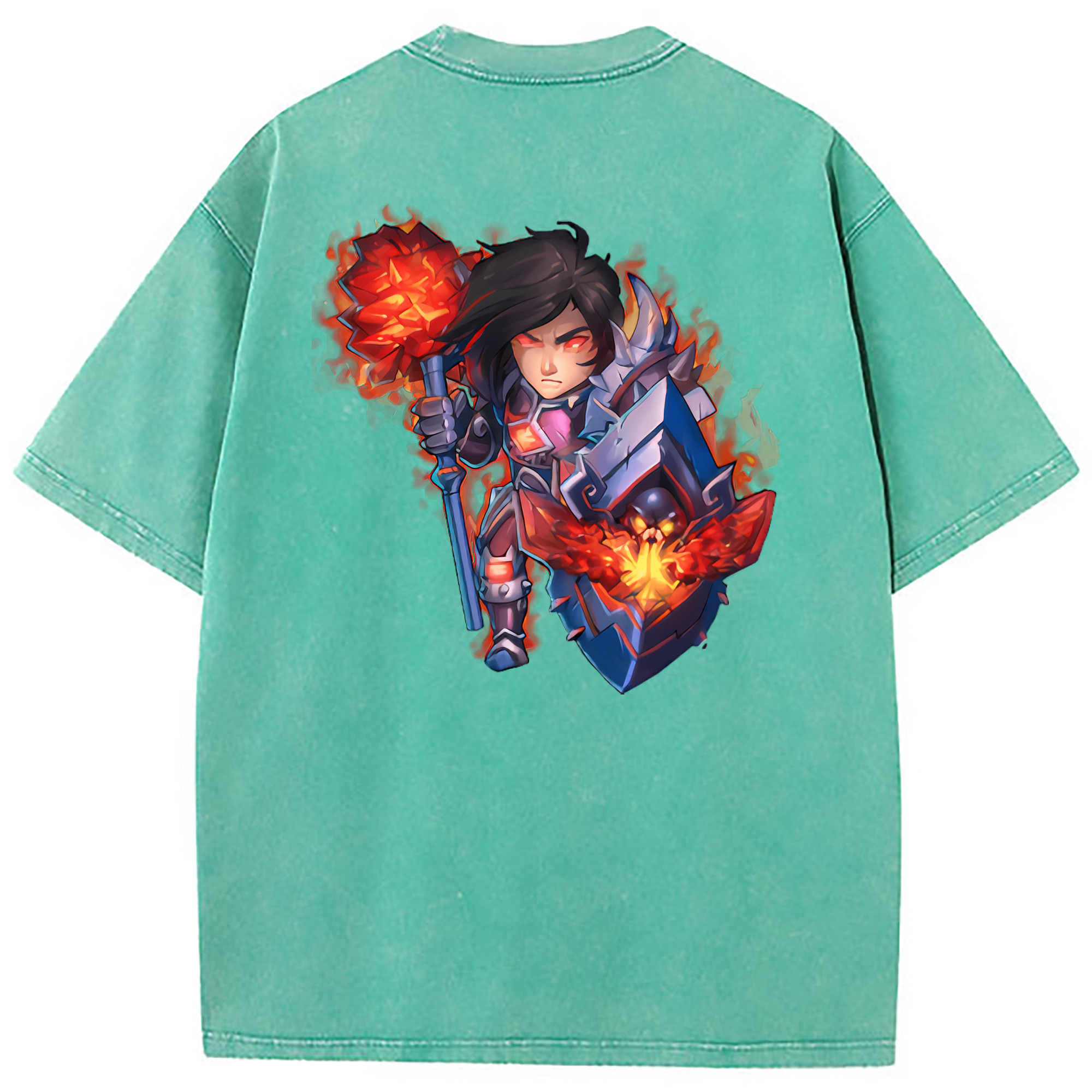 （画像用） リーグ・オブ・レジェンド League of Legends LOL 綿100% ヴィンテージ風 半袖Tシャツ（背面プリント）